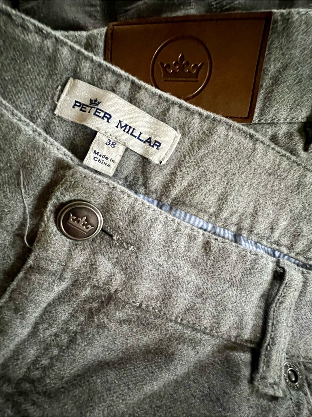 Peter Millar Gray Cotton-Blend Trousers